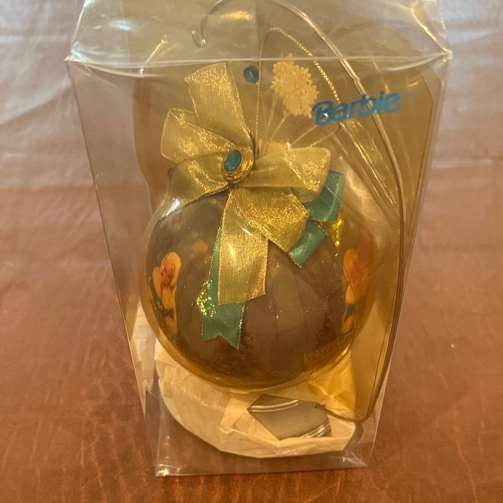 Barbie Gold and Blue Holiday Ornament